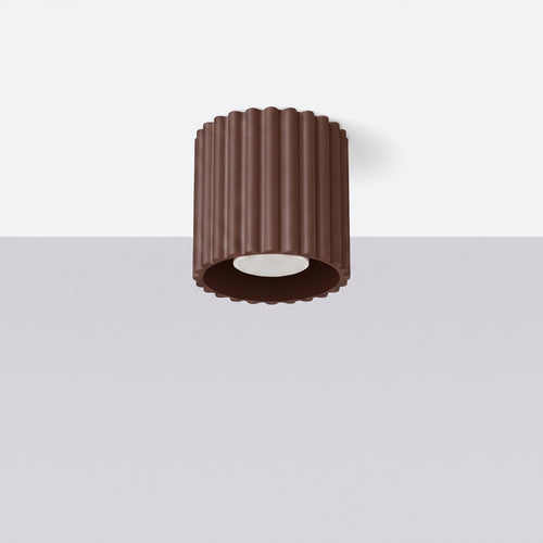Sollux Lighting Plafondlamp AURA 1 bruin GU10 - 10x10x10cm