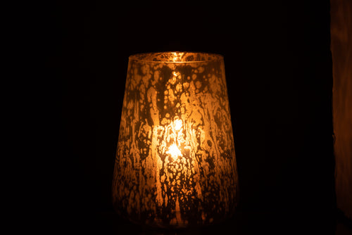 J-Line windlicht Milky - glas - grijs - large