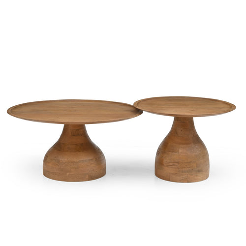 Giga Meubel Salontafel Joji - Rond - Mangohout - 80cm - vtwonen shop