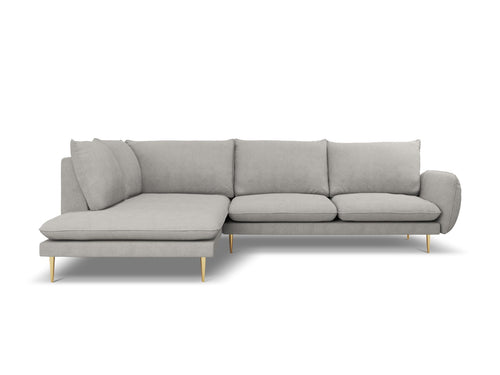 Cosmopolitan Design linker hoekbank Vienna 6-zits, structurele stof, lichtgrijs - 185x275x95cm