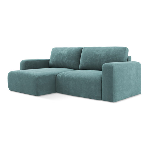LaMiaSofa hoekbank links Ostia - chenille stof - jeans - 244x149x79