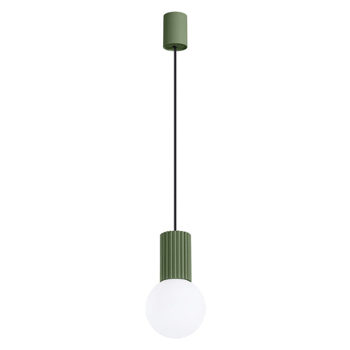 Sollux Lighting Hanglamp HALO 1 olijfgroen - 12x12x120cm