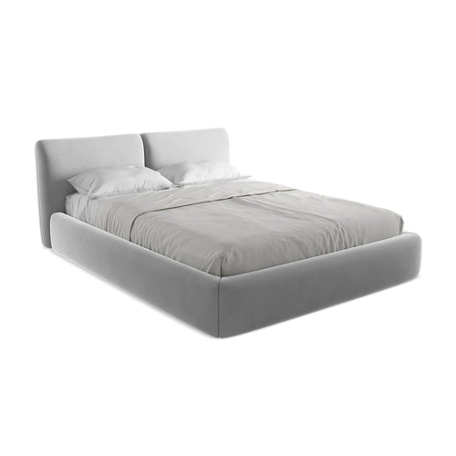 LaMiaSofa Bed met opbergruimte Milano - velours - grijs - 180x228x82