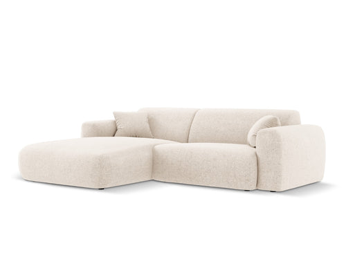 Cosmopolitan Design linker hoekbank Nolio 4-zits, chenille, lichtbeige - 170x235x72cm