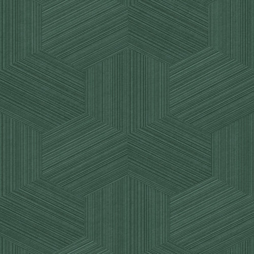 Origin Wallcoverings eco-texture vliesbehang grafisch 3D motief donkergroen - 50 x 900 cm - 347945 - vtwonen shop