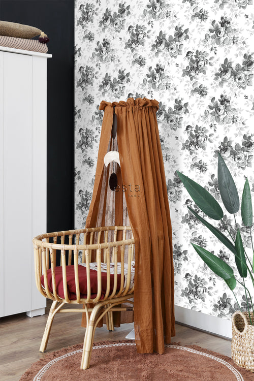 ESTAhome behang rozen zwart en wit - 53 cm x 10.05 m - 138112 - vtwonen shop