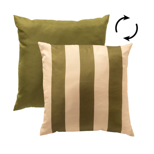 KUSSENSET - 3-delig - Elara Stripes - 45x45 cm, 30x50 cm - inclusief binnenkussens - beige, groen