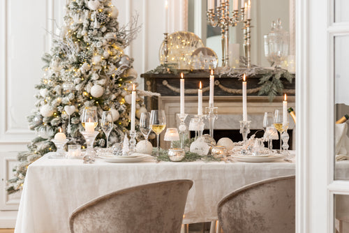 J-Line decoratie tak Besjes - kunststof - wit - 12 stuks