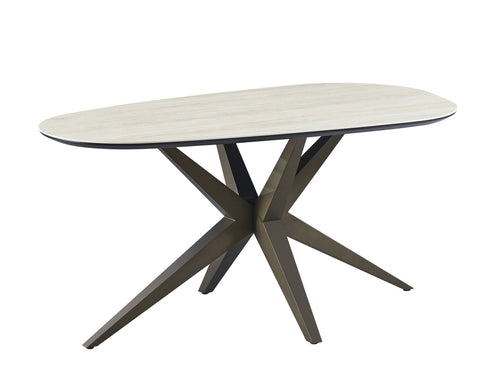 Giga Meubel Eettafel Gidana Travertinlook - Organisch - 160 cm - Sintered Stone