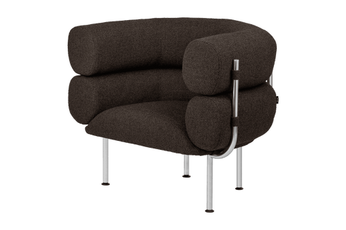 noo.ma Ubi fauteuil - Chocolate Brown Bouclé, 95,1 x 68 x 73,2 cm