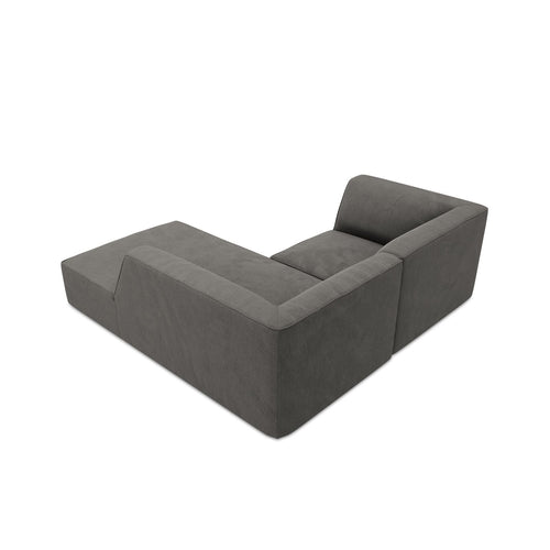 Cosmopolitan Design - Modulaire hoekbank rechts Siena 3-zits, ribfluwelen donkergrijs - 180x186x69cm