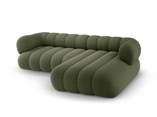 Cosmopolitan Design Hoekbank Koge 5-zits, chenille groente - 165x270x70cm