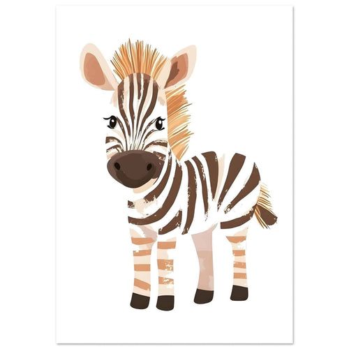 Artfulprints Poster Lieve zebra   - 70x100 cm - Zwart / Wit