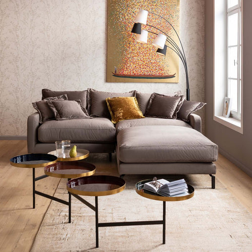 Kare Design Voetsteun Lullaby fluweel taupe - vtwonen shop