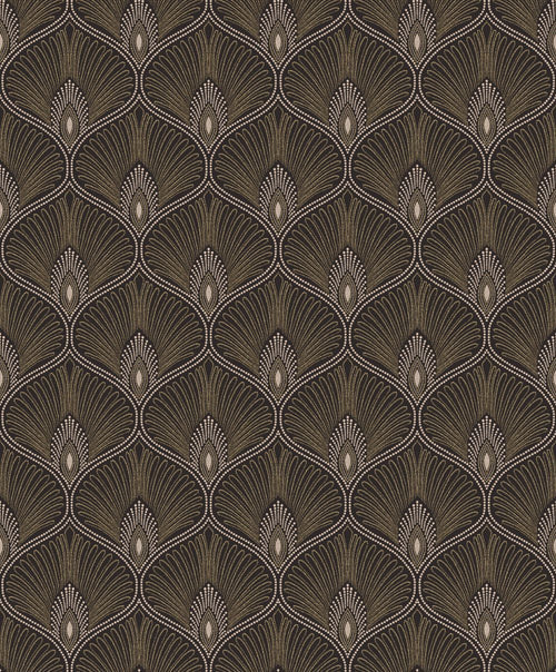 Masureel behang art deco motief zwart - 53 cm x 10.05 m - 632119 - vtwonen shop