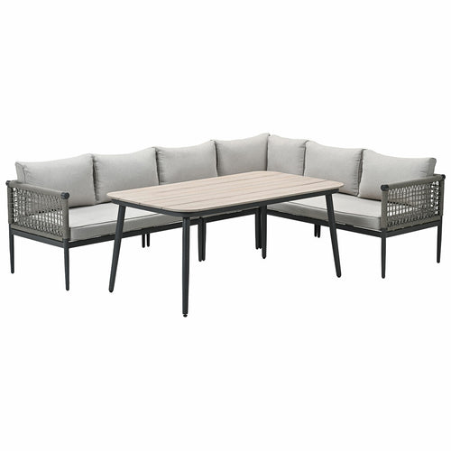 Garden Impressions lounge dining set Burela taupe - 5-delig - rechts