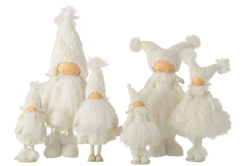 J-Line kerstfiguur  Engel Hart - textiel - wit - large - 2 stuks