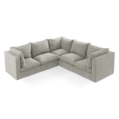 LaMiaSofa Modulaire hoekbank Ravenna - textuurstof - lichtgrijs - 255x255x77
