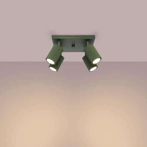 Sollux Lighting Plafondlamp KARBON 4 olijfgroen - 25x25x16,5cm