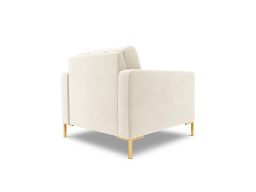 Cosmopolitan Design Fauteuil Bali flueel, lichtbeige - 96x87x75cm