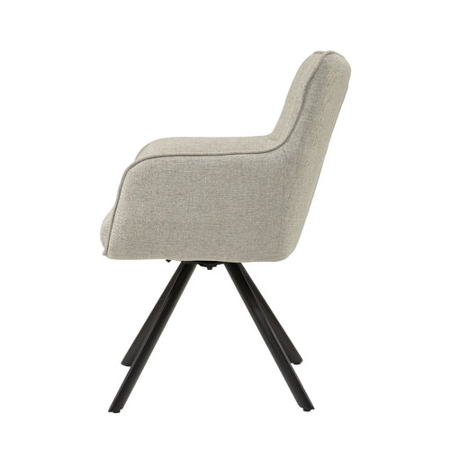 Livingfurn eetkamerstoel Tori Sand - zwart - set van 2