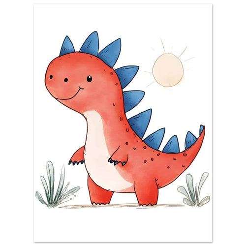 Artfulprints  Kleurrijke dinosaurus   poster 30x40 cm - vtwonen shop