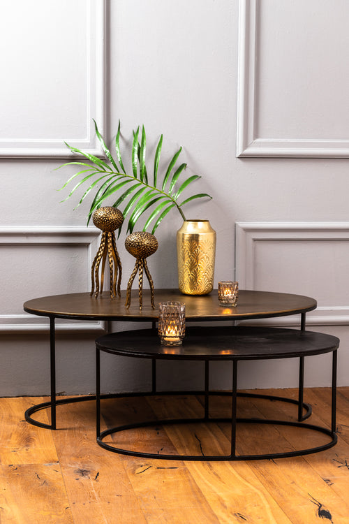 Light & Living salontafel PAXSON - 103x60x40cm - brons - Set van 2 - vtwonen shop