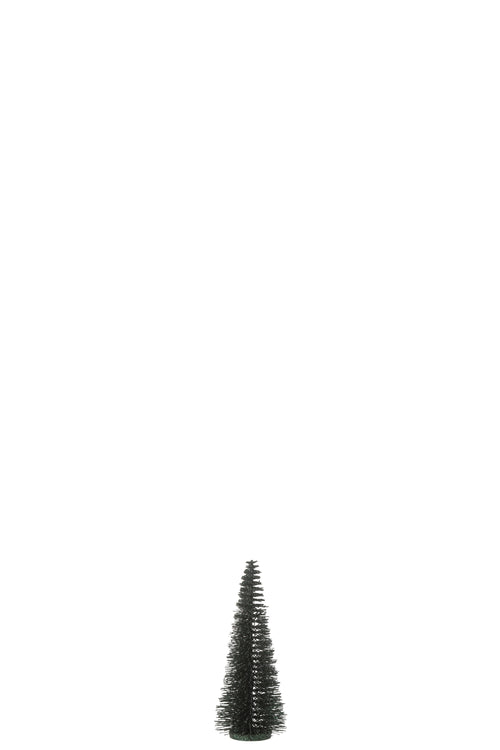 J-Line decoratie Kerstboom Glitter - kunststof - donkergroen - small