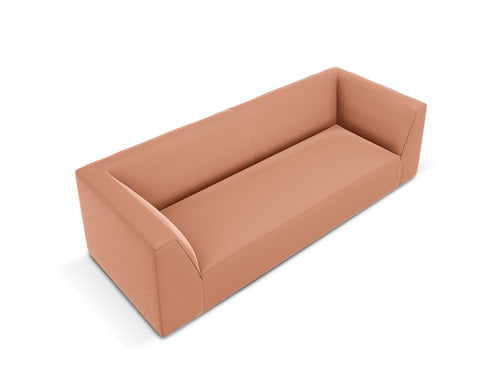 Micadoni Bank Ruby 3-zits, flueel, roze - 93x232x69cm
