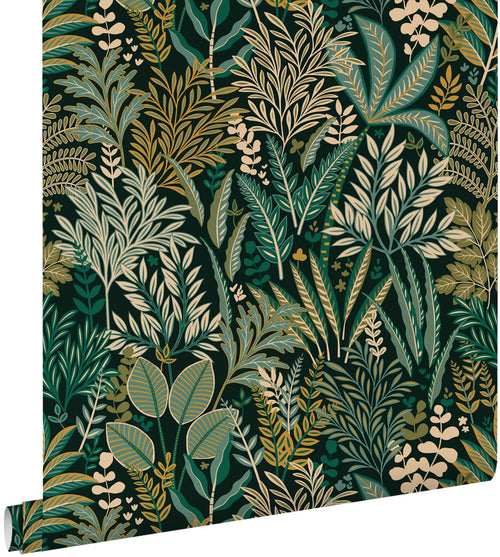 ESTAhome behang tropische bladeren en bloemen groen - 50 x 900 cm - 131661