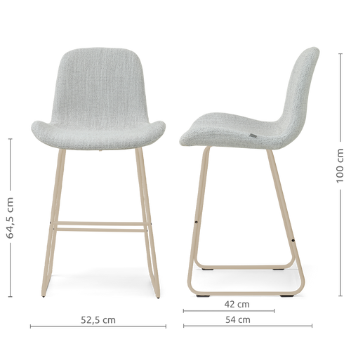 Nolon Nino-Fé barkruk grijs melange - beige onderstel - 65 cm