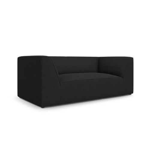 Cosmopolitan Design - Bank Siena 2-zits, structurele stof zwart - 92x174x69cm