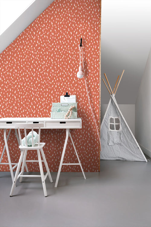 ESTAhome behang stippen oranje - 50 x 900 cm - 131875