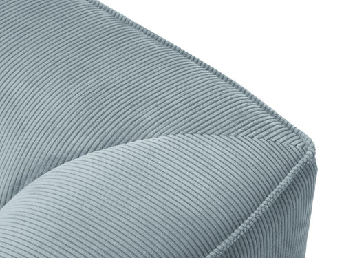 Micadoni Panoramische hoekbank rechts Ruby 7-zits, ribfluwelen, lichtblauw - 273x366x69cm