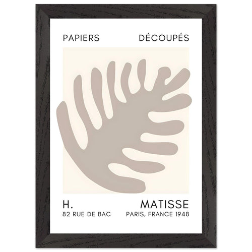 Artfulprints Poster met Lijst Matisse – Coral bloom grey   - A4 21x29.7 cm - Grijs