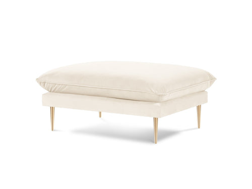 Cosmopolitan Design Poef Vienna flueel, lichtbeige - 73x93x43cm