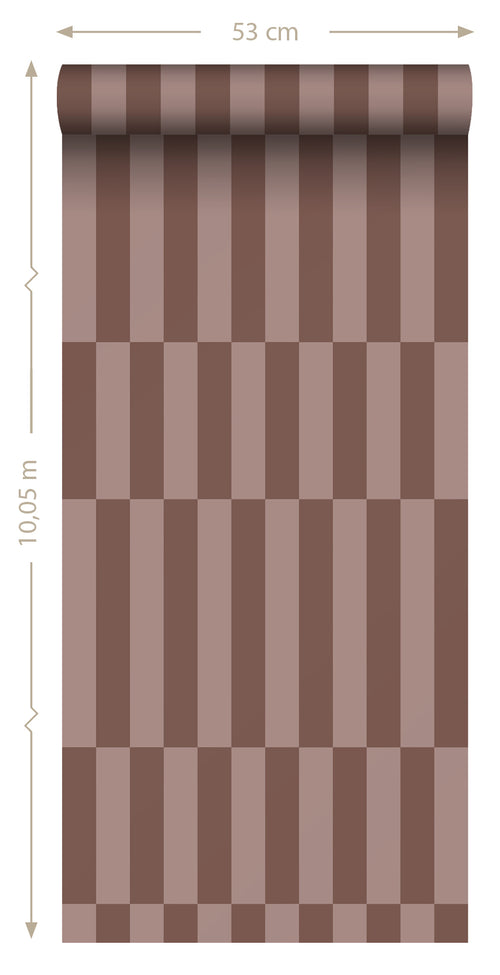 ESTAhome behang strepen bruin - 53 cm x 10.05 m - 131215 - vtwonen shop