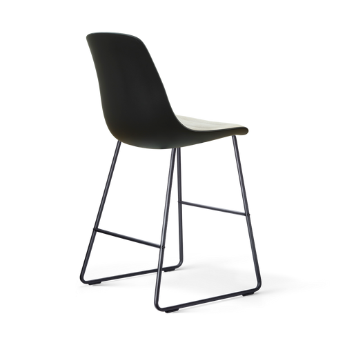 Nolon Nino-Liv barkruk zwart met naturelbeige zitkussen - zwart onderstel - 65 cm - vtwonen shop