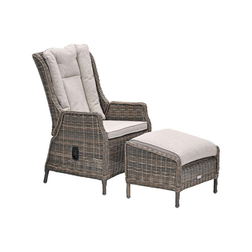 Garden Impressions loungestoel Marbella havanna sand incl voetenbank