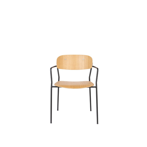 Housecraft Living Jolien Eetkamerstoelen armleuning Zwart/Wood - Set van 2 - vtwonen shop