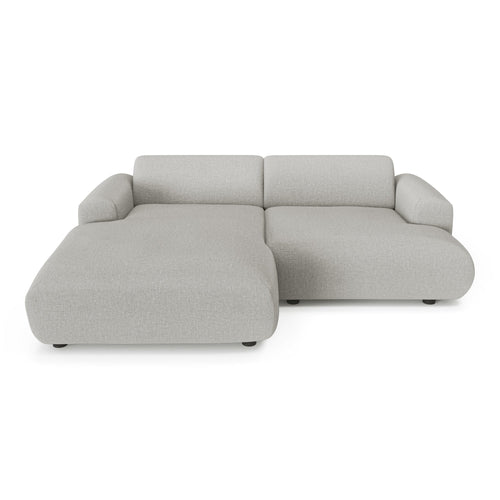 Sia Home - Linkerhoekbank MYRA - kruisweefsel lichtgrijs 266cm