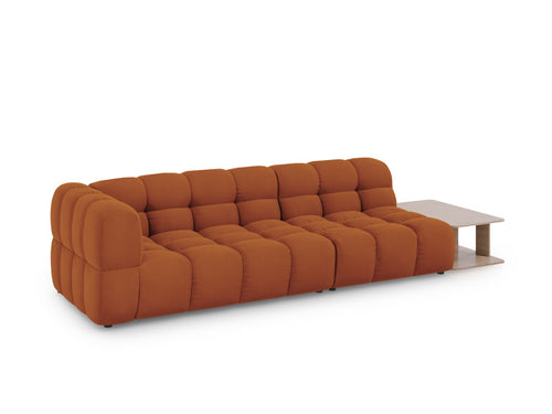 Cosmopolitan Design Rechte modulaire bank Sky 4-zits, flueel, terracotta - 102x297x70cm