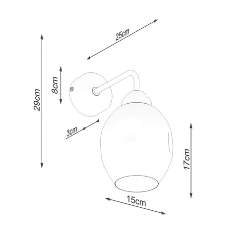 Sollux Lighting Wandlamp FILLAN 1 zwart - 25x15x29cm