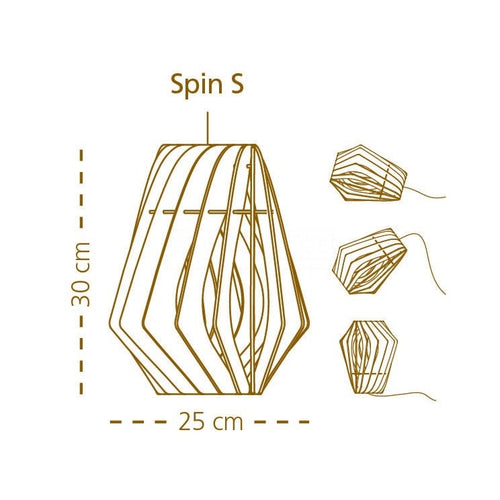 Bomerango Spin S kurken hanglamp small - met koordset zwart - Ø 25 cm