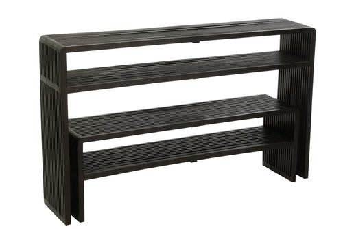 J-Line console Met Schap - hout - zwart - 2 stuks - vtwonen shop