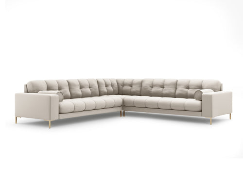 Cosmopolitan Design Symmetrische hoekbank Bali 6-zits, structurele stof, beige - 256x256x75cm