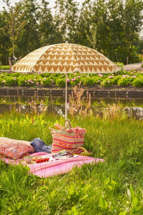 Mica Decorations Heart Strandparasol - H180 x Ø160 cm - Bruin - vtwonen shop