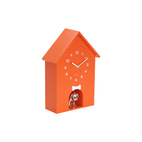 Karlsson wandklok Dog House - oranje - 24.9x9x27cm