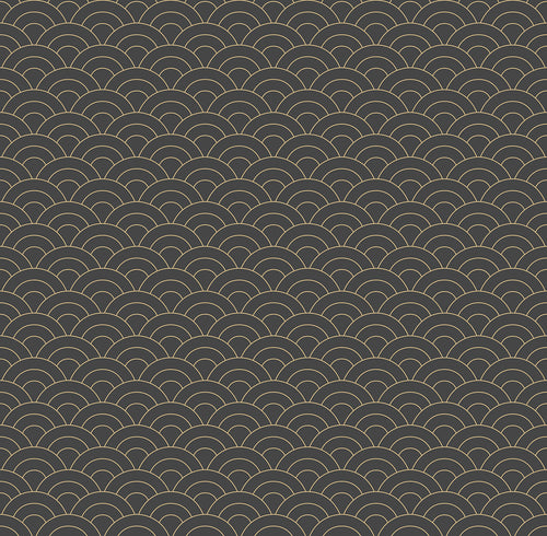 Sanders & Sanders behang art deco bogen zwart en goud - 53 cm x 10 m - 640364 - vtwonen shop