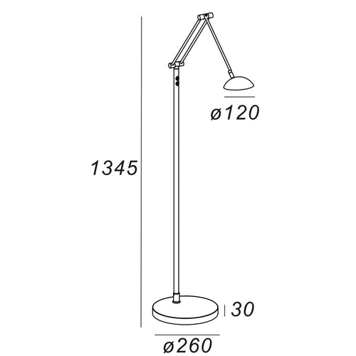 Artdelight vloerlamp Palermo - 1 lichts - 26  x 135   cm - brons - vtwonen shop